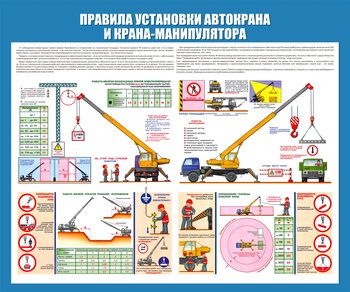 C33 Стенд правила установки автокранов (1200х1000 мм, пластик ПВХ 3мм, Прямая печать на пластик) - Стенды - Тематические стенды - Магазин охраны труда ohranatruda-shop.ru